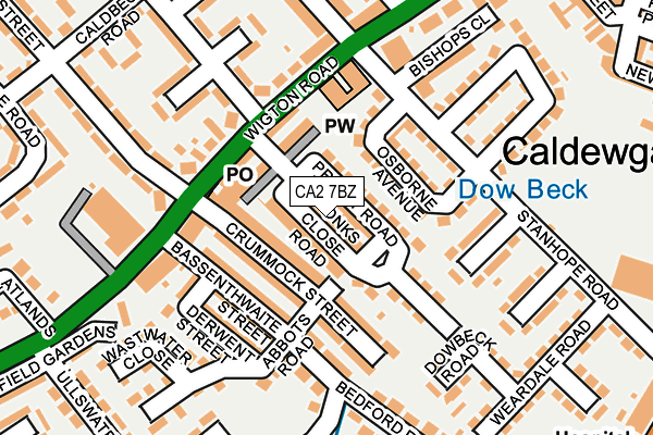 CA2 7BZ map - OS OpenMap – Local (Ordnance Survey)
