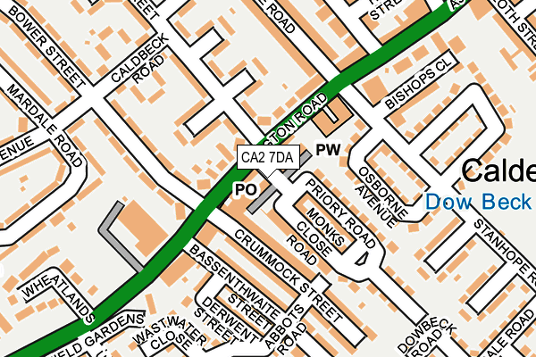CA2 7DA map - OS OpenMap – Local (Ordnance Survey)