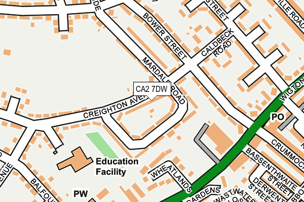 CA2 7DW map - OS OpenMap – Local (Ordnance Survey)