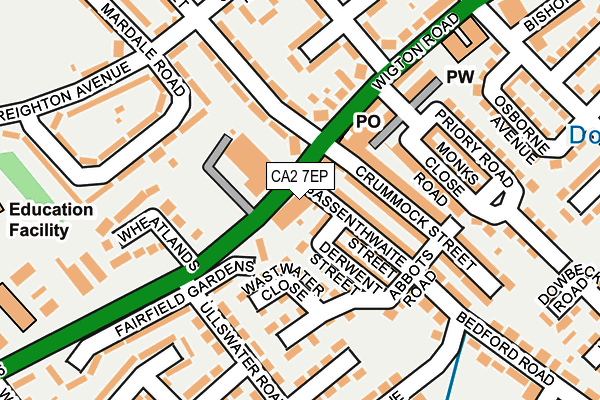 CA2 7EP map - OS OpenMap – Local (Ordnance Survey)