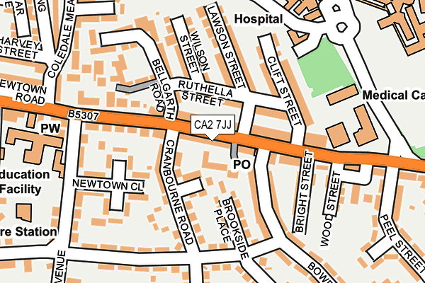 CA2 7JJ map - OS OpenMap – Local (Ordnance Survey)