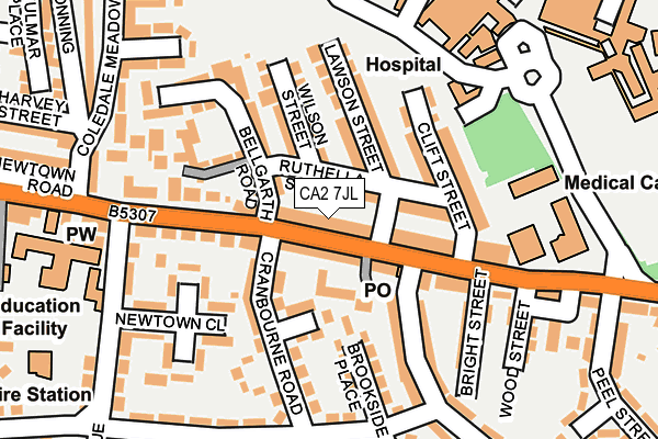 CA2 7JL map - OS OpenMap – Local (Ordnance Survey)