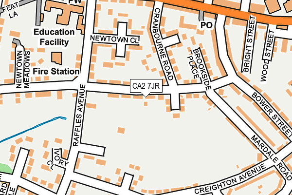 CA2 7JR map - OS OpenMap – Local (Ordnance Survey)