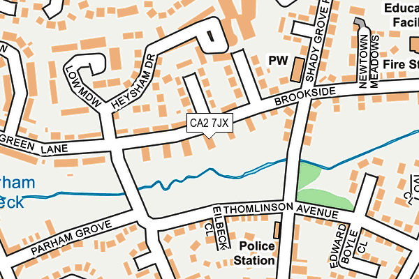 CA2 7JX map - OS OpenMap – Local (Ordnance Survey)