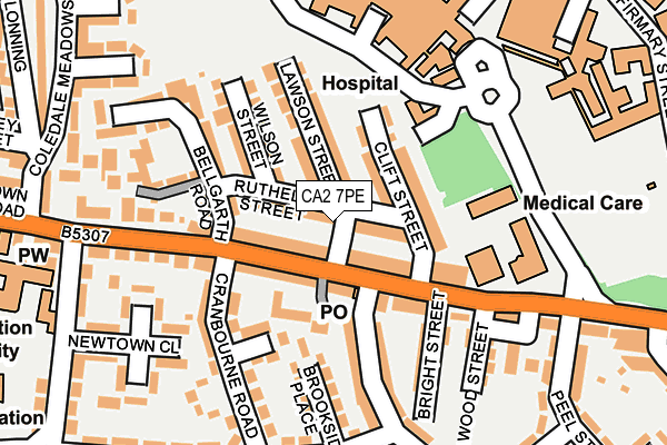 CA2 7PE map - OS OpenMap – Local (Ordnance Survey)