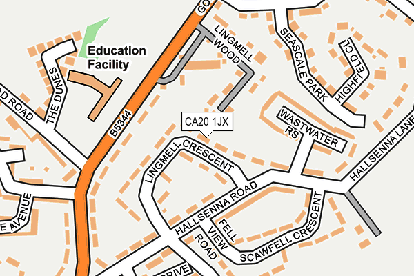 CA20 1JX map - OS OpenMap – Local (Ordnance Survey)