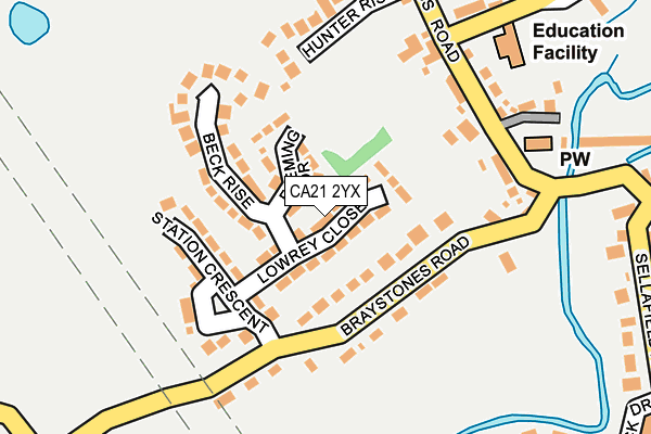 CA21 2YX map - OS OpenMap – Local (Ordnance Survey)