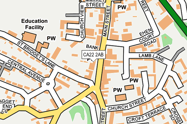 CA22 2AB map - OS OpenMap – Local (Ordnance Survey)