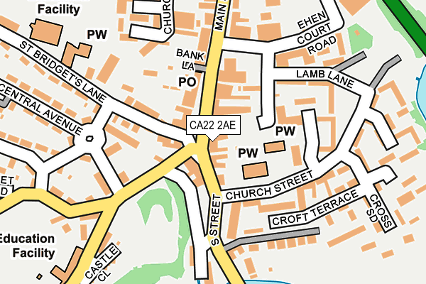 CA22 2AE map - OS OpenMap – Local (Ordnance Survey)