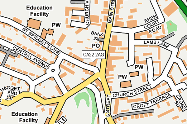 CA22 2AG map - OS OpenMap – Local (Ordnance Survey)