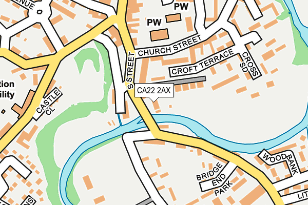 CA22 2AX map - OS OpenMap – Local (Ordnance Survey)