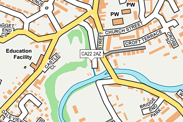 CA22 2AZ map - OS OpenMap – Local (Ordnance Survey)