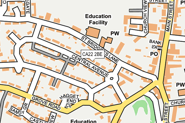 CA22 2BE map - OS OpenMap – Local (Ordnance Survey)
