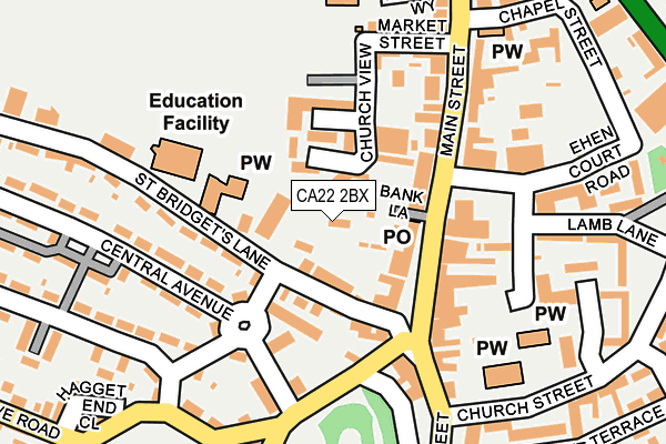 CA22 2BX map - OS OpenMap – Local (Ordnance Survey)