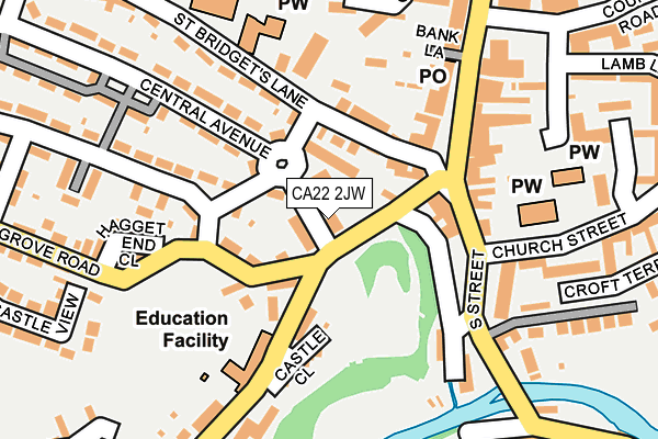 CA22 2JW map - OS OpenMap – Local (Ordnance Survey)