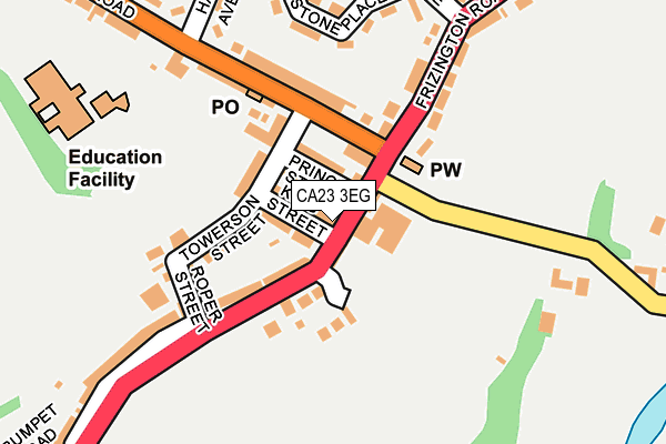 CA23 3EG map - OS OpenMap – Local (Ordnance Survey)