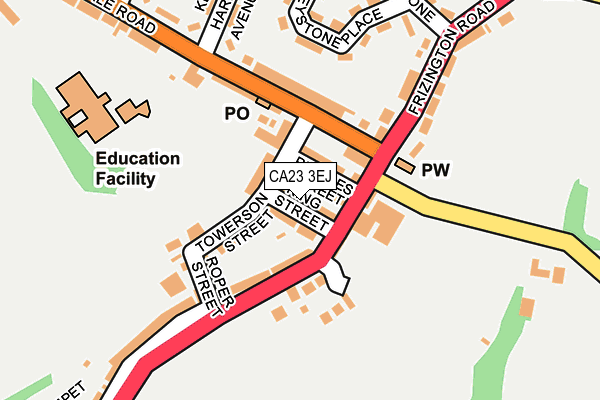 CA23 3EJ map - OS OpenMap – Local (Ordnance Survey)