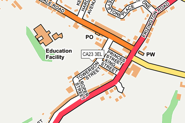 CA23 3EL map - OS OpenMap – Local (Ordnance Survey)