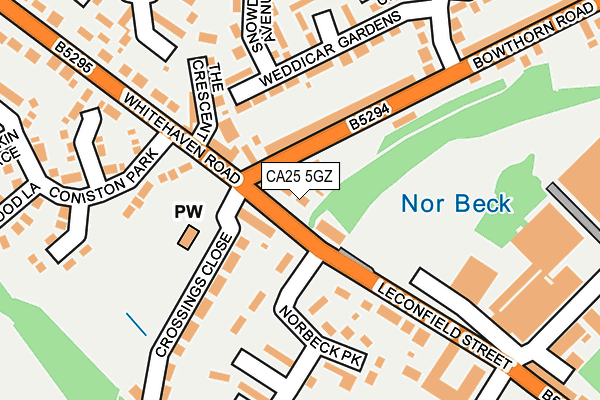 CA25 5GZ map - OS OpenMap – Local (Ordnance Survey)