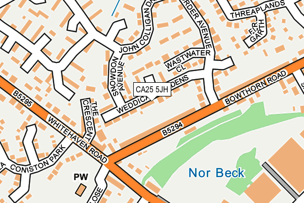 CA25 5JH map - OS OpenMap – Local (Ordnance Survey)