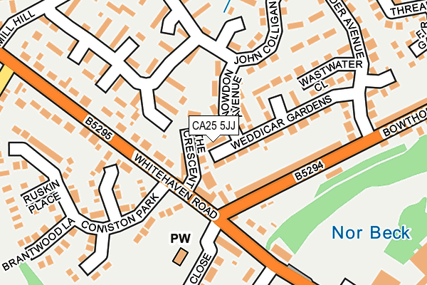 CA25 5JJ map - OS OpenMap – Local (Ordnance Survey)