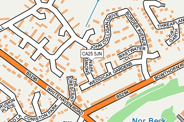 CA25 5JN map - OS OpenMap – Local (Ordnance Survey)