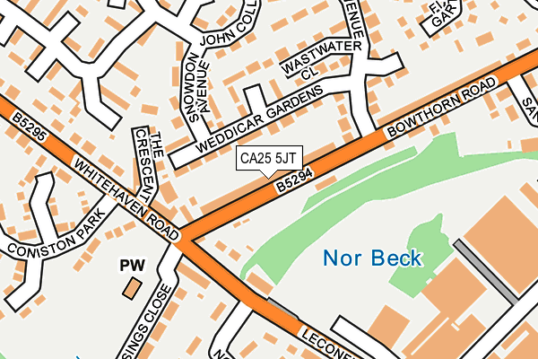 CA25 5JT map - OS OpenMap – Local (Ordnance Survey)