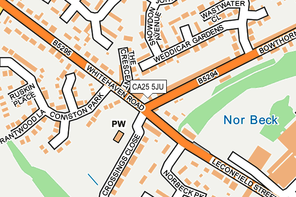 CA25 5JU map - OS OpenMap – Local (Ordnance Survey)