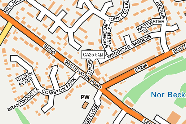 CA25 5QJ map - OS OpenMap – Local (Ordnance Survey)