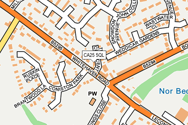 CA25 5QL map - OS OpenMap – Local (Ordnance Survey)