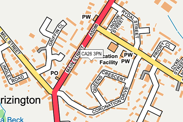 CA26 3PN map - OS OpenMap – Local (Ordnance Survey)