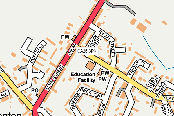 CA26 3PX map - OS OpenMap – Local (Ordnance Survey)