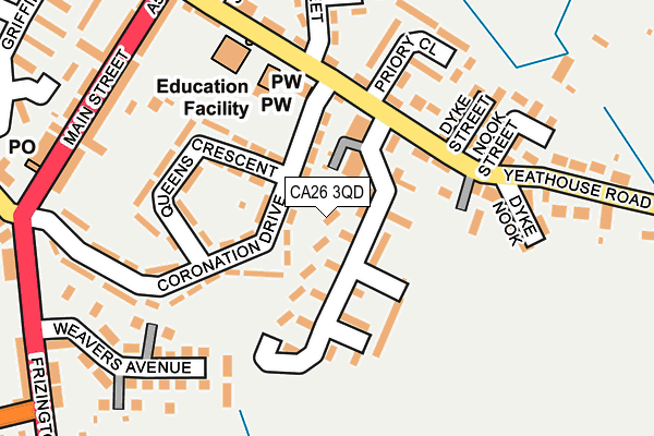 CA26 3QD map - OS OpenMap – Local (Ordnance Survey)