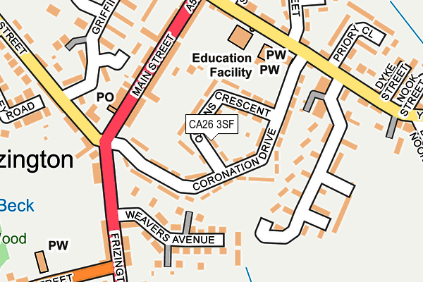 CA26 3SF map - OS OpenMap – Local (Ordnance Survey)