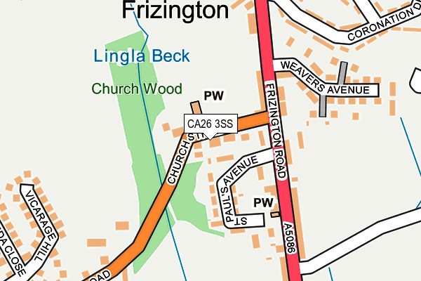 CA26 3SS map - OS OpenMap – Local (Ordnance Survey)