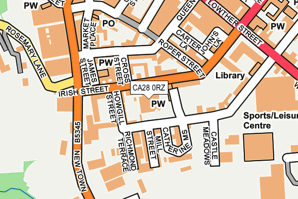 CA28 0RZ map - OS OpenMap – Local (Ordnance Survey)