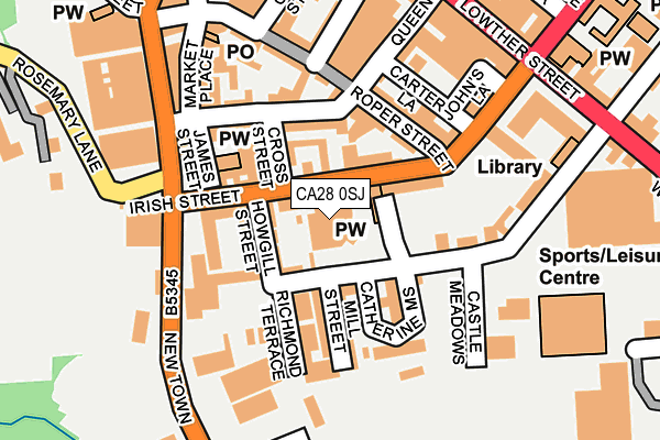 CA28 0SJ map - OS OpenMap – Local (Ordnance Survey)