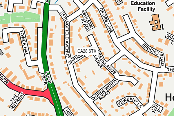 CA28 6TX map - OS OpenMap – Local (Ordnance Survey)