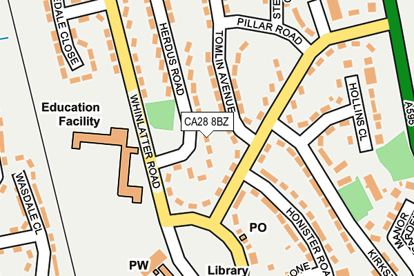 CA28 8BZ map - OS OpenMap – Local (Ordnance Survey)