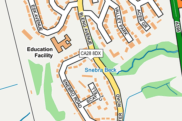 CA28 8DX map - OS OpenMap – Local (Ordnance Survey)