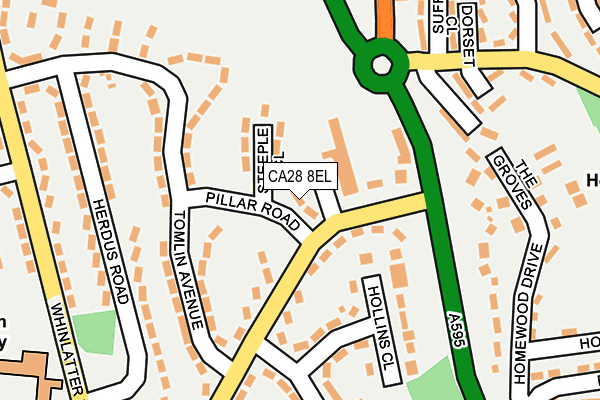 CA28 8EL map - OS OpenMap – Local (Ordnance Survey)