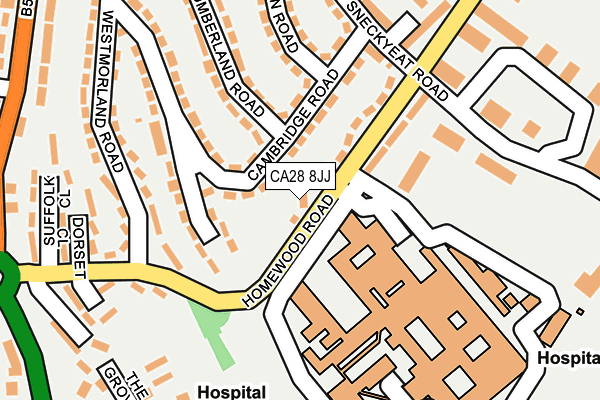 CA28 8JJ map - OS OpenMap – Local (Ordnance Survey)