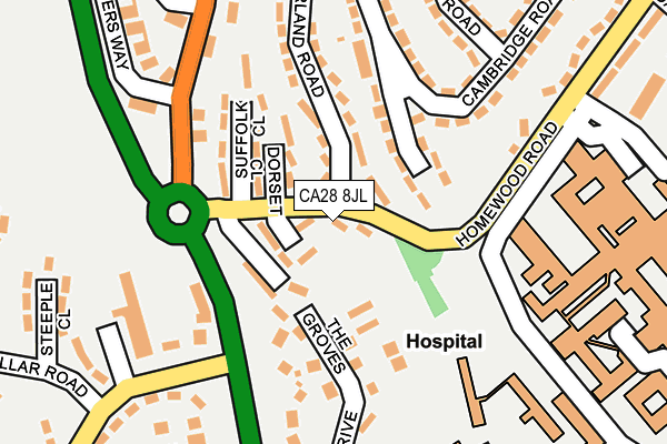 CA28 8JL map - OS OpenMap – Local (Ordnance Survey)