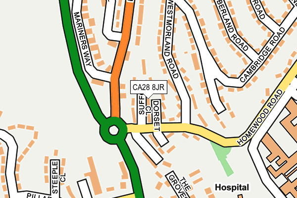 CA28 8JR map - OS OpenMap – Local (Ordnance Survey)