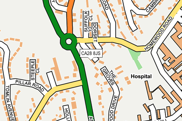 CA28 8JS map - OS OpenMap – Local (Ordnance Survey)
