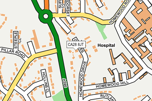 CA28 8JT map - OS OpenMap – Local (Ordnance Survey)