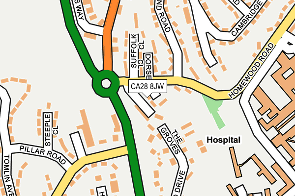 CA28 8JW map - OS OpenMap – Local (Ordnance Survey)