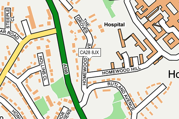 CA28 8JX map - OS OpenMap – Local (Ordnance Survey)