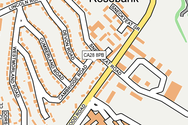 CA28 8PB map - OS OpenMap – Local (Ordnance Survey)