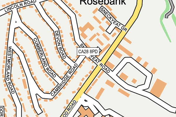 CA28 8PD map - OS OpenMap – Local (Ordnance Survey)